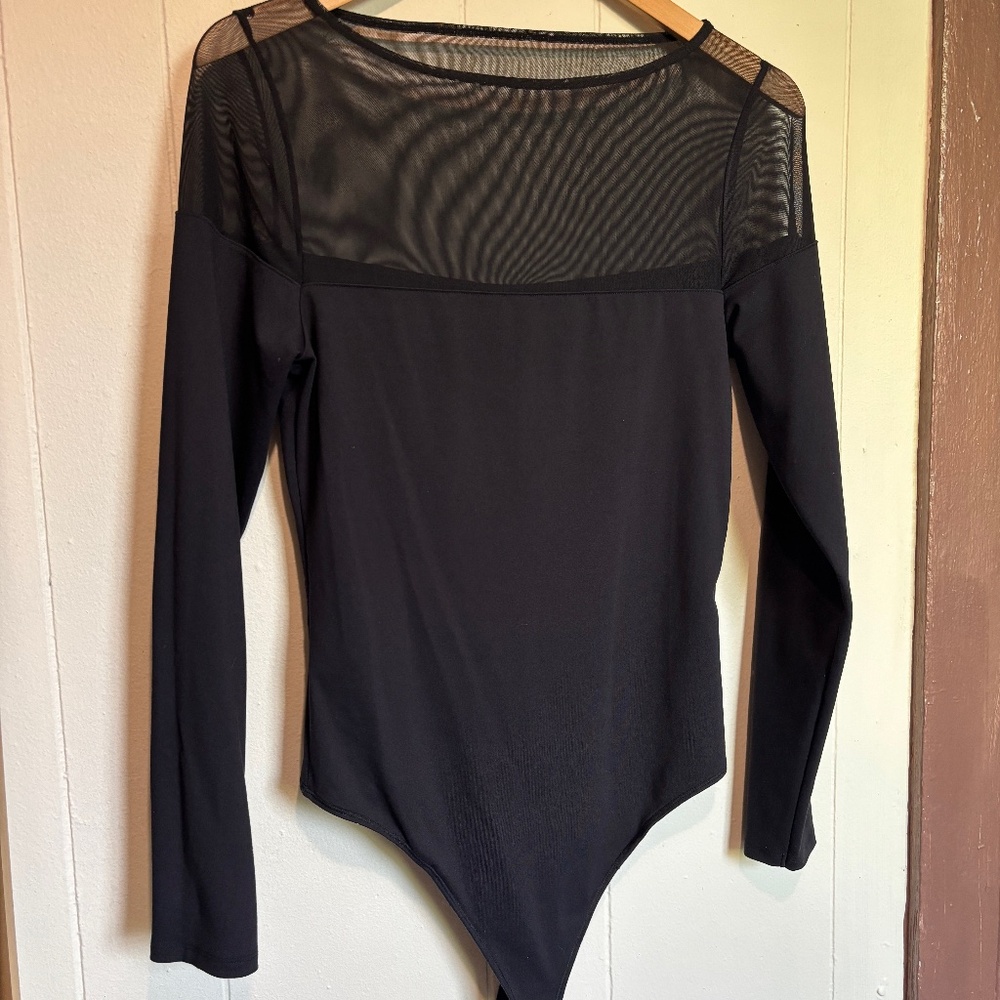 Longsleeve Mesh Black Body Suit - Abercrombie & Fitch